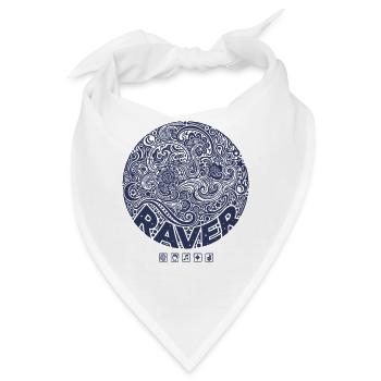 Hippie-Musik Trippig Raver Rave Friedenszeichen - Bandana - Weiß - Vorne
