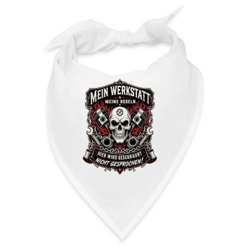 Mein Werkstatt Meine Regeln Schrauber - Bandana - Weiß - Vorne
