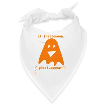 Orange Halloween Ghost Code – lustiger Programmierer-Gif - Bandana - Weiß - Vorne