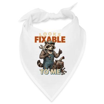 Waschbär Mechaniker: Looks Fixable - Bandana - Weiß - Vorne