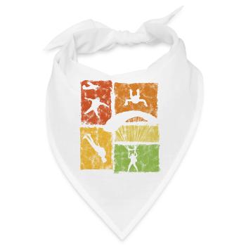 Fallschirmspringer Freifall mit Fallschirm - Bandana - Weiß - Vorne