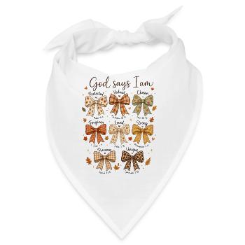  Gott Sagt: Ich Bin Herbstschleifen Bibelvers - Bandana - Weiß - Vorne