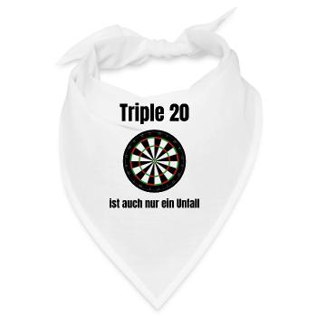 Triple 20 Ist Auch Nur Ein Unfall - Darts  - Bandana - Weiß - Vorne