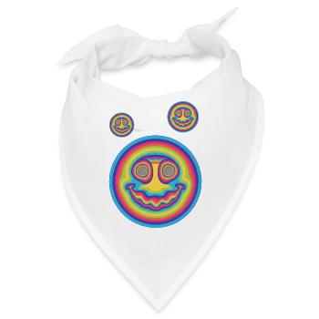 Hippie-Musik Psychedelisch-Pilz-Batik-Rave-Techno - Bandana - Weiß - Vorne