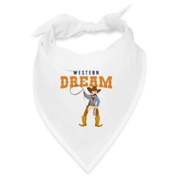Western Dream Cowboy with Lasso Retro Graphic - Bandana - Weiß - Vorne
