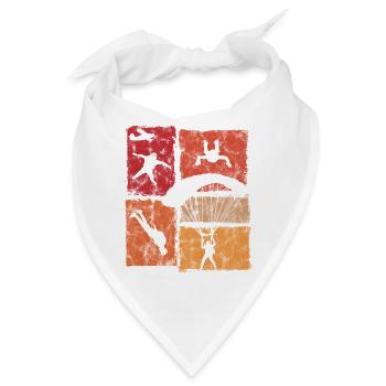 Fallschirmspringer Absprung Freifall Fallschirm - Bandana - Weiß - Vorne