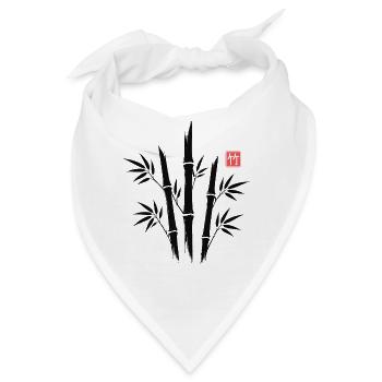 Bamboo Kanji Japanese Minimal Art - Bandana - Weiß - Vorne