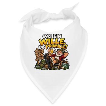 Wo ein Wille, da Promille! - Bandana - Weiß - Vorne