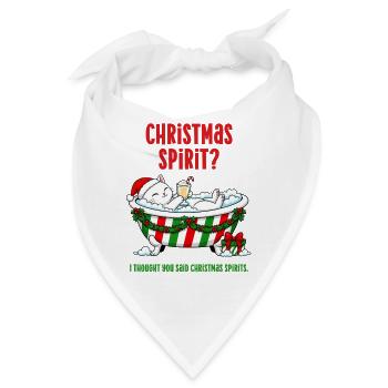 Lustige Weihnachtskatze Weihnachtsgeister Schaumbad - Bandana - Weiß - Vorne