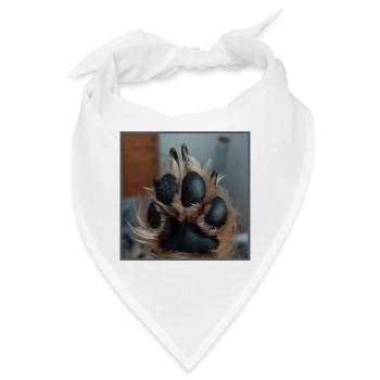 Pfote von unten  - Bandana - Weiß - Vorne