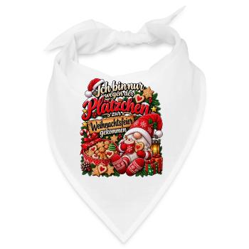 Lustiges Wichtel Weihnachtsgeschenk Plätzchen - Bandana - Weiß - Vorne