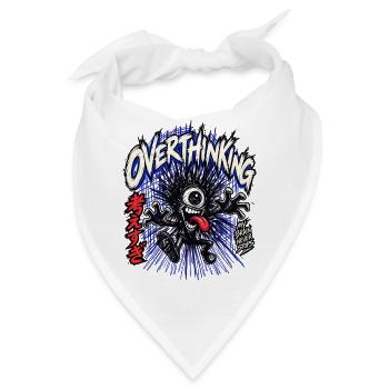 Overthinking Monster – Denkchaos Cartoon - Bandana - Weiß - Vorne