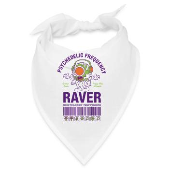 Psychedelic Frequency Raver Trippy Mushroom Rave - Bandana - Weiß - Vorne