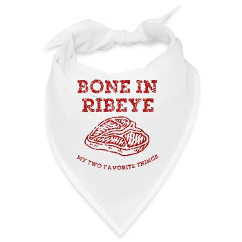 Bone in Ribeye – meine zwei Lieblingssachen - Bandana - Weiß - Vorne