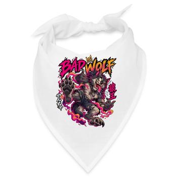 Bad Wolf Neon Flammenwolf - Bandana - Weiß - Vorne