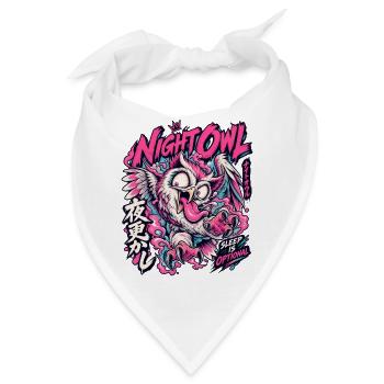 NachtEule Neon Punk Schlaflos - Bandana - Weiß - Vorne
