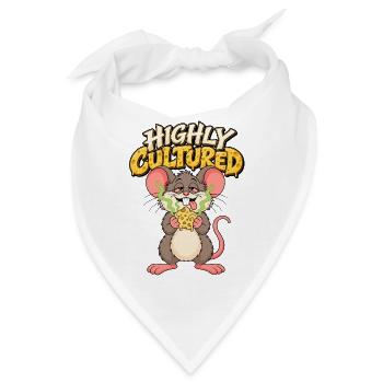 Highly Cultured Maus mit Käse - Bandana - Weiß - Vorne