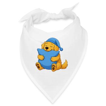 Schläfriger Golden Retriever - Bandana - Weiß - Vorne