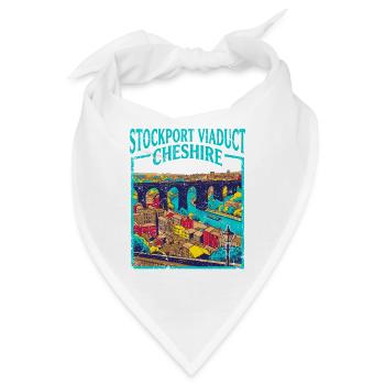 City Stockport Viaduct Cheshire Travel Art Poster - Bandana - Weiß - Vorne