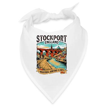 City Stockport Viaduct Cheshire Travel Art Poster - Bandana - Weiß - Vorne