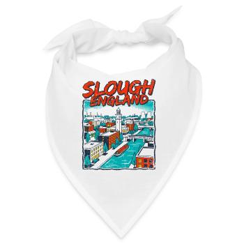 Retro Slough England Cityscape Skyline Novelty - Bandana - Weiß - Vorne