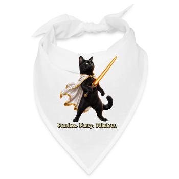 Heldenhafte Katze - Bandana - Weiß - Vorne