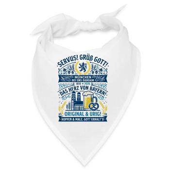 Servus München - Oktober, Festzelt und Gaudi - Bandana - Weiß - Vorne