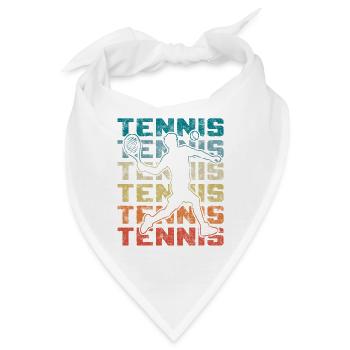 Retro Tennisspieler Spielt Vorhand - Bandana - Weiß - Vorne