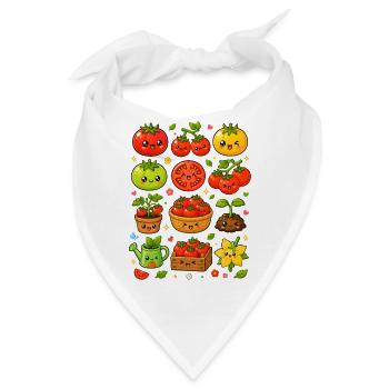 Kawaii Tomaten | Garten & Gemüse - Bandana - Weiß - Vorne