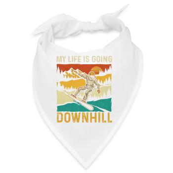 Mein Leben geht bergab – Snowboarder-Humor - Bandana - Weiß - Vorne