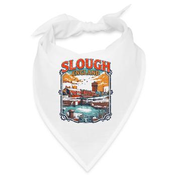 Retro Slough England Cityscape Skyline Novelty - Bandana - Weiß - Vorne