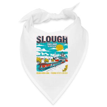 Retro Slough England Cityscape Skyline Novelty - Bandana - Weiß - Vorne