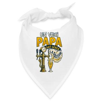 Der echte Vater geht mit dem Druck um, Retro-Humor - Bandana - Weiß - Vorne
