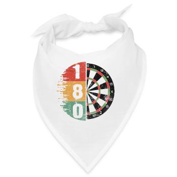 180 Dartscheibe Vintage Dart Geschenk - Bandana - Weiß - Vorne