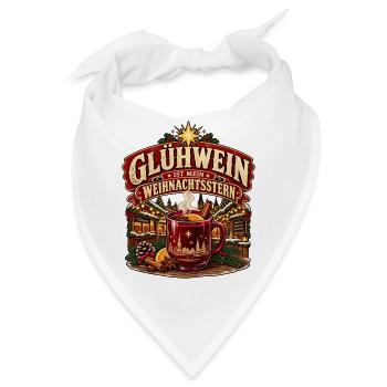 Glühwein ist mein Weihnachtsstern Weihnachtsmarkt - Bandana - Weiß - Vorne