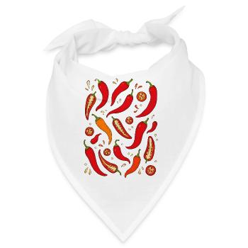 Chili Schoten | Schärfe & Küche - Bandana - Weiß - Vorne