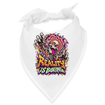Realität Ist Langweilig – Skelett Psychedelisch - Bandana - Weiß - Vorne