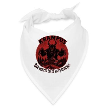 Kramperl Perchtenmaske Krampus Geschenk Nikolaus - Bandana - Weiß - Vorne