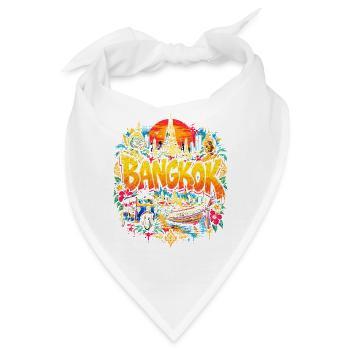 Bangkok Neon Tropenzauber - Bandana - Weiß - Vorne