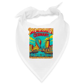 Bremerhaven Germany Waterfront Cityscape Cottbus - Bandana - Weiß - Vorne