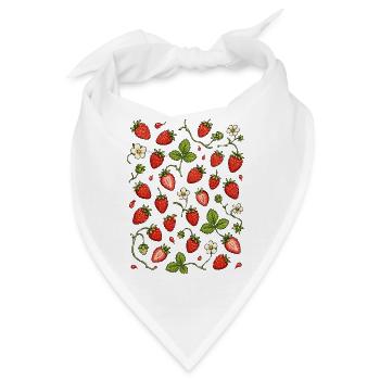 Erdbeeren | Beeren Garten & Sommer - Bandana - Weiß - Vorne