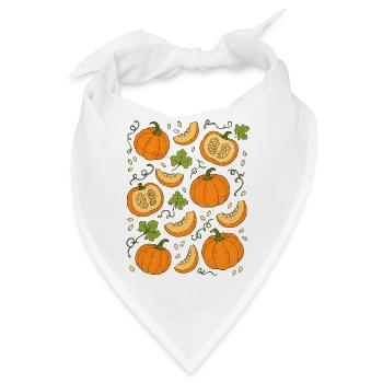 Kürbisse | Herbst Gemüse & Ernte - Bandana - Weiß - Vorne