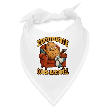 Zertifizierte Couch-Kartoffel – Faulenzer - Bandana - Weiß - Vorne