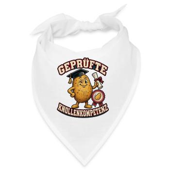 Geprüfte Knollenkompetenz – Kartoffel Abschluss - Bandana - Weiß - Vorne