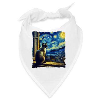 Siamkatze Starry Night - Bandana - Weiß - Vorne