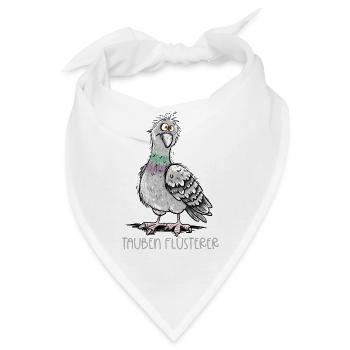 Taubenflüsterer Lustige Taube Stadttaube Brieftaub - Bandana - Weiß - Vorne