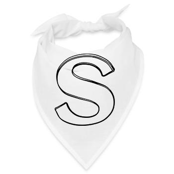 Buchstabe S handgezeichnet - Bandana - Weiß - Vorne