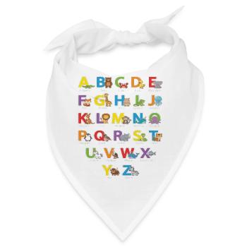 Tieralphabet: Bunte Tierbuchstaben - Bandana - Weiß - Vorne