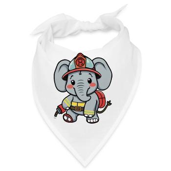 Helden-Feuerwehrmann - Bandana - Weiß - Vorne
