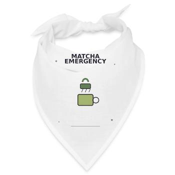 Matcha Notfall Sicherheits-Logo - Bandana - Weiß - Vorne